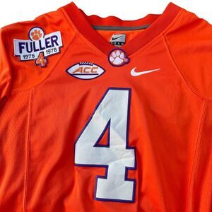 NIKE DeShaun Watson #4 Clemson Tigers Fuller Football Jersey MEDIUM Sewn Logos